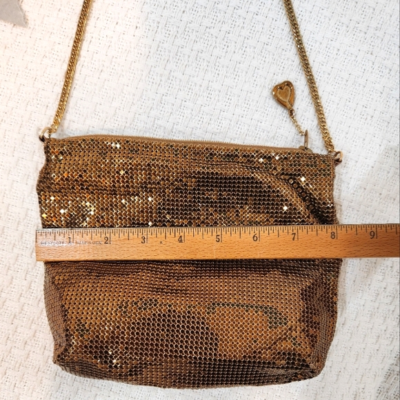 Whiting and Davis bronze/gold Mesh Chain Crossbody Bag EUC Vintage - Picture 8 of 9